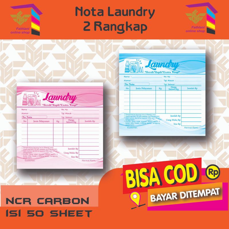 

NOTA LAUNDRY MURAH 2 RANGKAP 1/6 folio ( 10,5 x 10,5 cm)