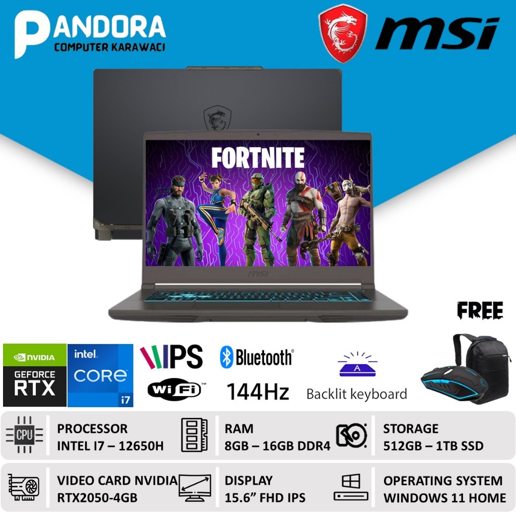 LAPTOP GAMING MSI THIN 15 CORE I7 12650H 16GB 1TB FULL HD 144HZ WIN11HOME
