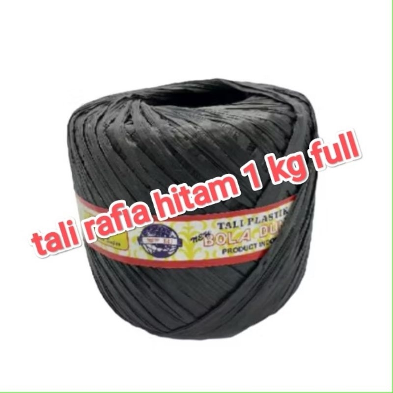 Rafia Hitam 1 kg Full-Tali Plastik Rafia Hitam