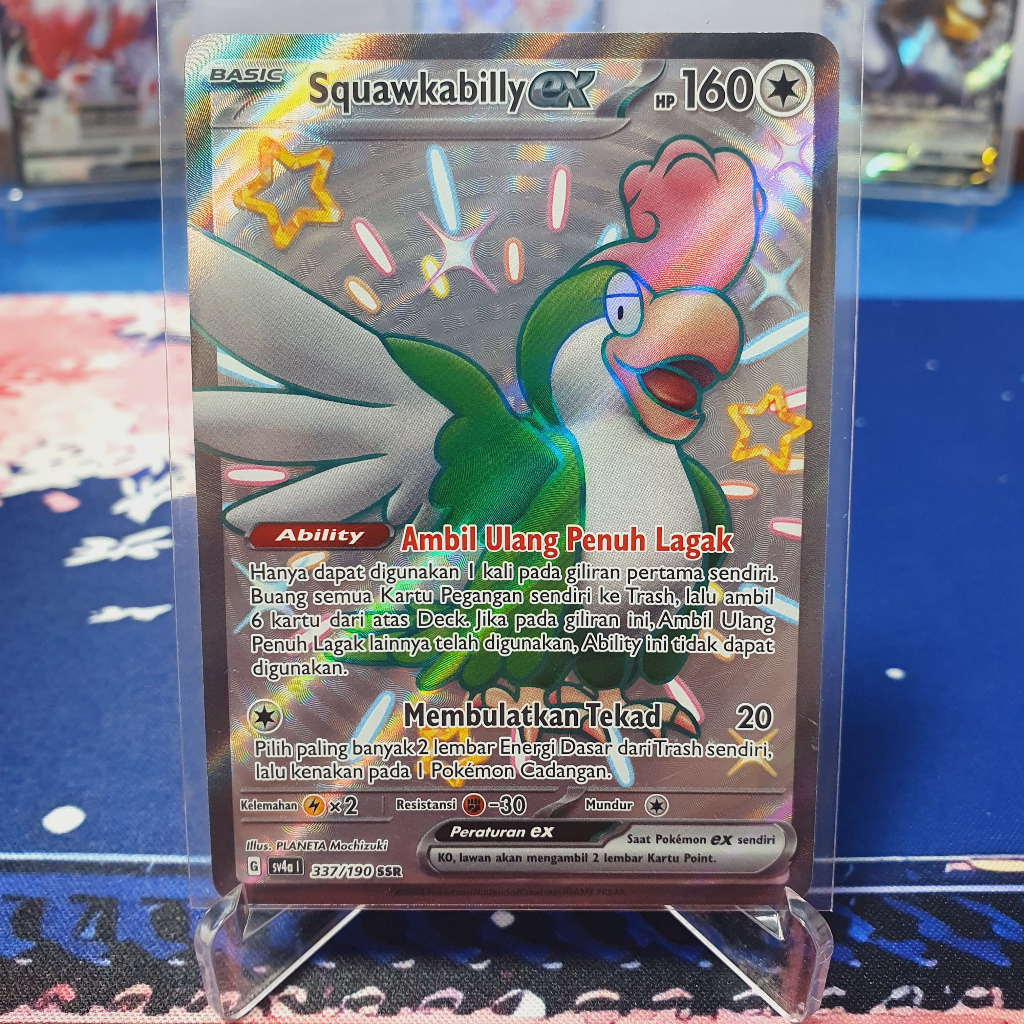 Squawkabilly ex SSR sv4a 337/190 Pokemon TCG Indonesia Harta Berkilau