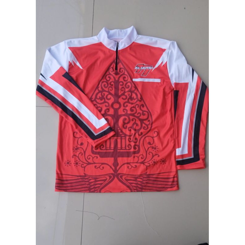 desain custom jersey printing resleting dada lengan panjang