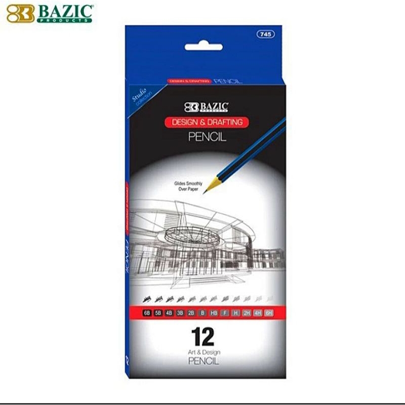 

Bazic - Pensil Sketsa Design 12pcs 6B-5H / Pencil Design and Drafting set 12