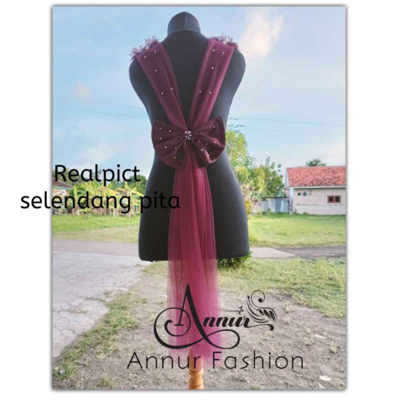 915 realpict selendang Pita variasi pita kebaya sayap pita hiasan pita kebaya