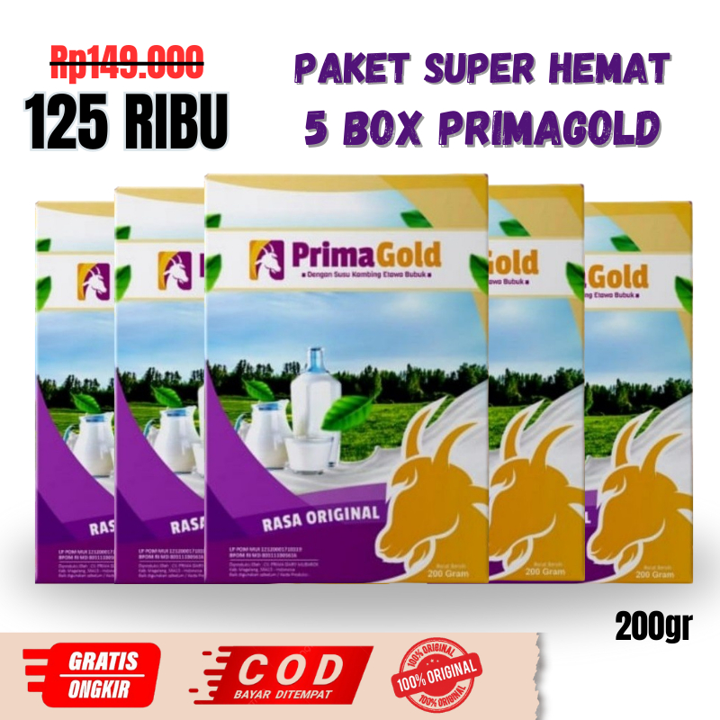 

5 Box Susu Kambing Etawa Primagold Susu Obat Nyeri Sendi Asma Susu Kambing Asli
