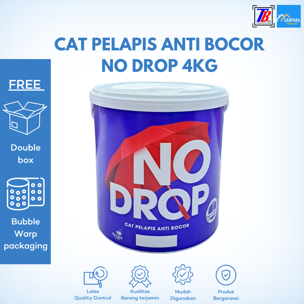 CAT ANTI BOCOR NO DROP 4KG ( GALON ) - Water Proofing - Cat Anti Bocor - Cat Tembok