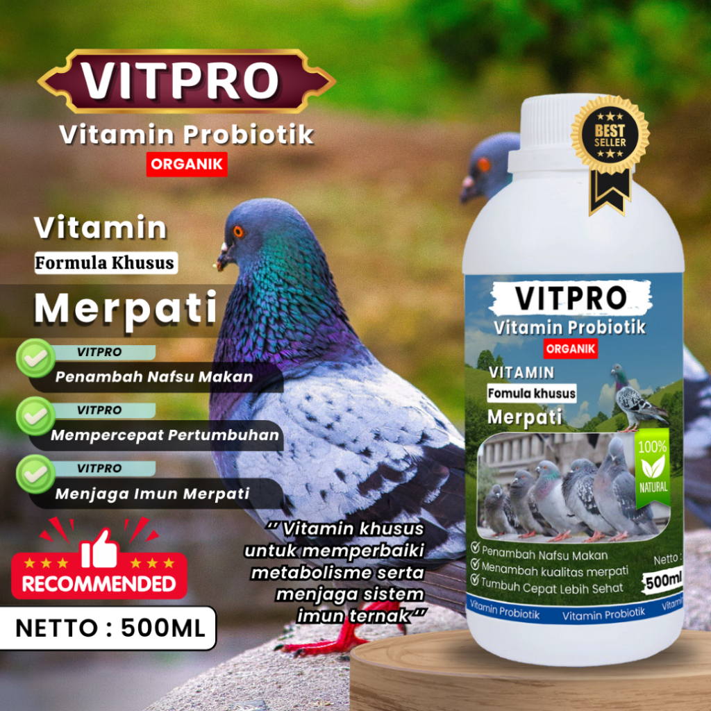 VITPRO Vitamin Burung merpati Agar Cepat Bertelur Obat Betina Anti Macet Nelur Untuk Ternak Breeding