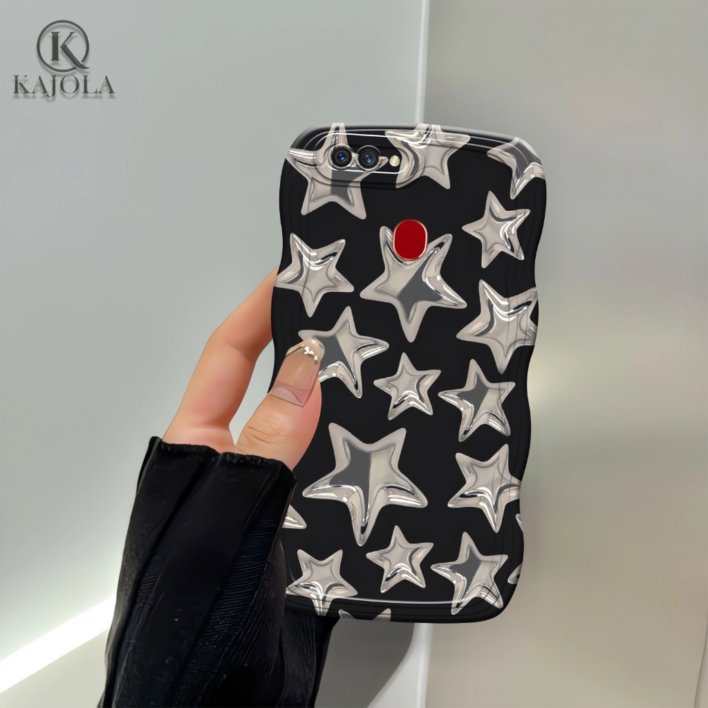 Case Gelombang Oppo A5S / A12 / A11K / A7 / F9 Motif Aesthetic Bahan Softcase silicon Lentur - Skin 
