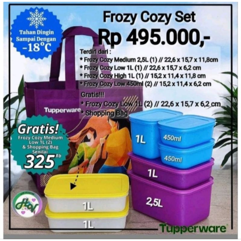 

Tupperware Frozy cozy set free Plus Tas