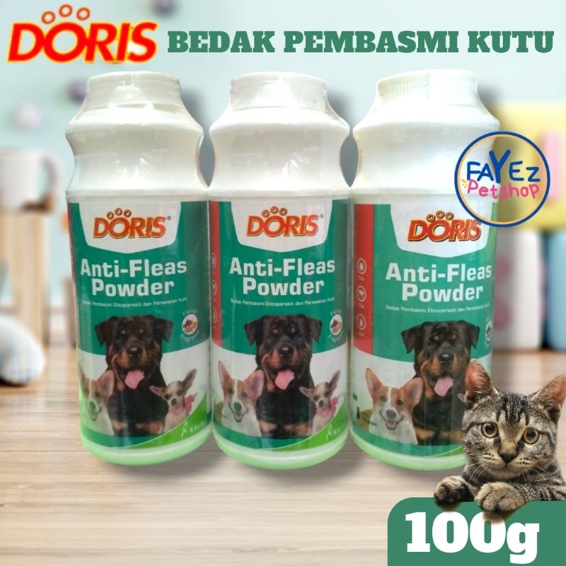 Bedak Doris Anti Kutu Anjing 100g ( Bedak doris anti fleas anjing )