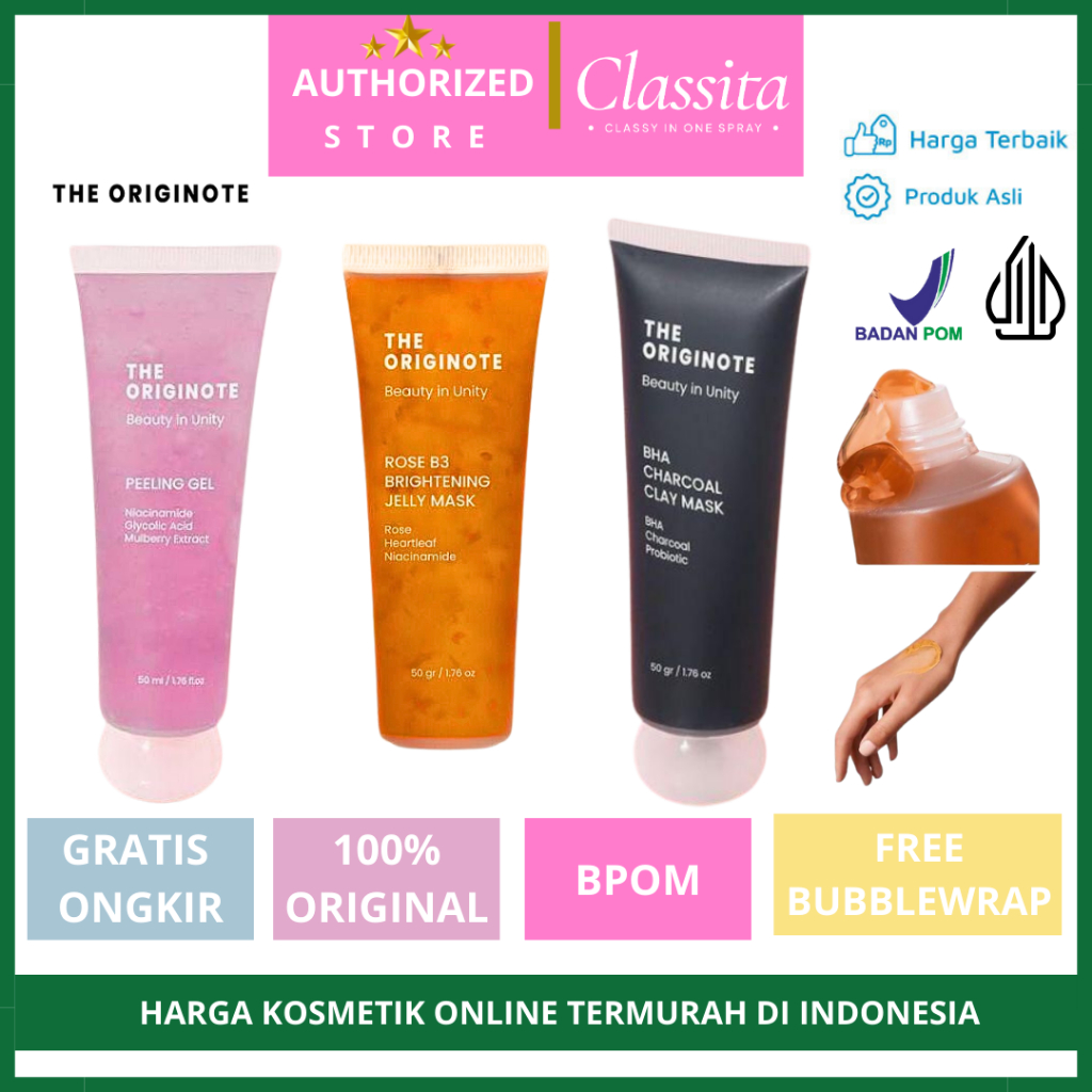 𝐂𝐋𝐀𝐒𝐒𝐈𝐓𝐀.𝐈𝐃-THE ORIGINOTE Masker Wajah | Masker All Series |  The Originote Rose B3 Brightening - Mu
