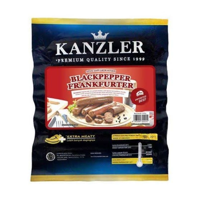 

Kanzler Sosis Beef Blackpaper Frankfurter 300gr