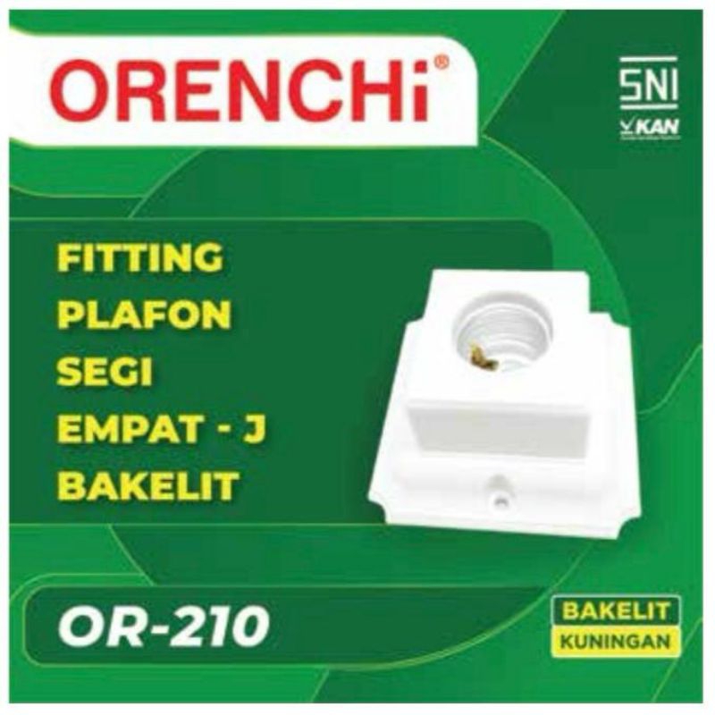(Isi 24) Fitting Plafon Segi 4 Orenchi/Fitting Plafon//Fitting Tempel/Fitting Lampu