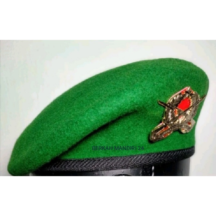 Baret Hijau Bahan Woll Baret Ekapaksi Infanteri TNI