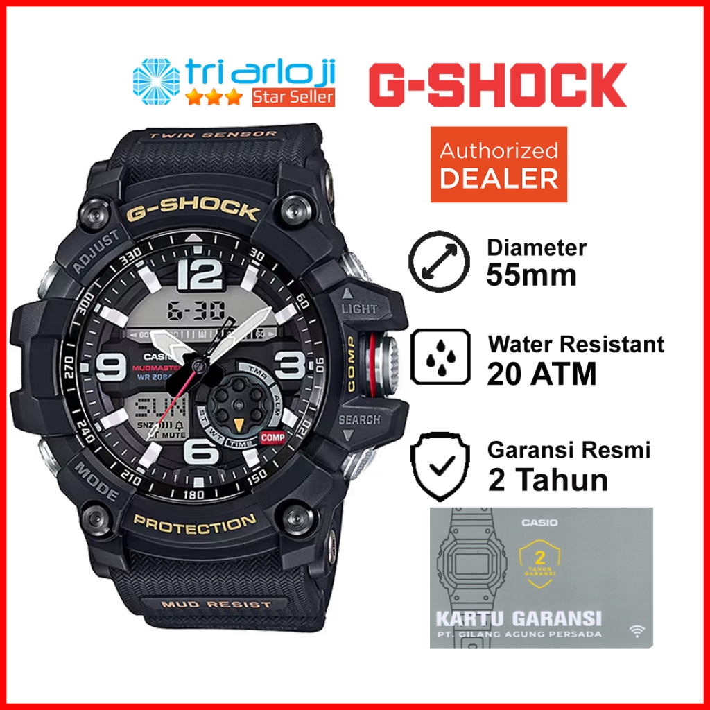 Casio G-Shock MUDMASTER GG-1000-1ADR Jam Tangan Pria GSHOCK GG1000 GG-1000-1A GG-1000-1 GG-1000