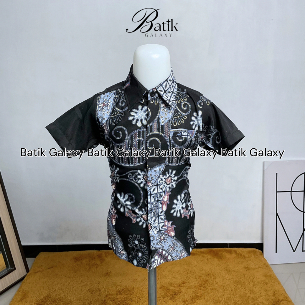 Batik galaxy - kemeja batik anak lengan pendek - kemeja batik anak - kemeja batik - kemeja anak - ke