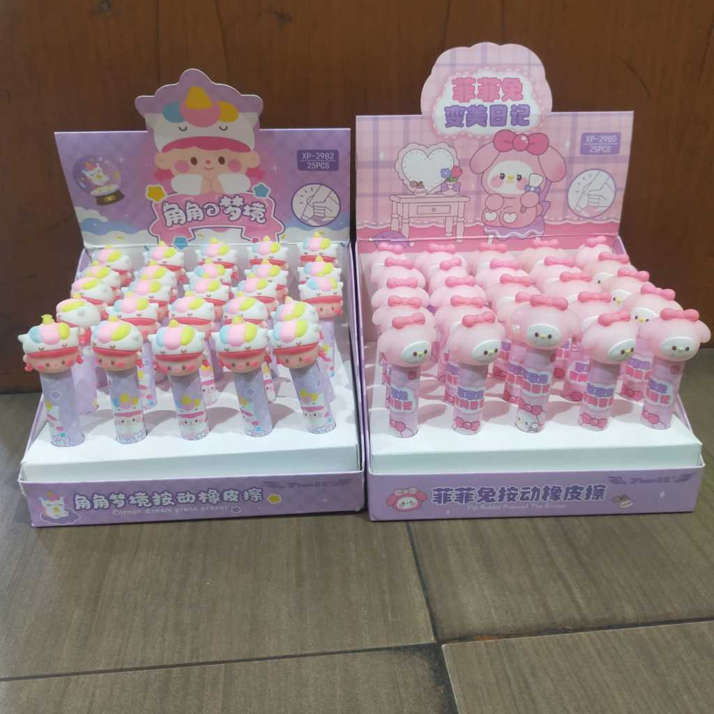 

Penghapus CETEK Motif Karakter Lucu / Penghapus Pensil Mekanik / Mechanical Eraser / Penghapus Bentuk Lipstick / Hapusan Eraser Lipstik