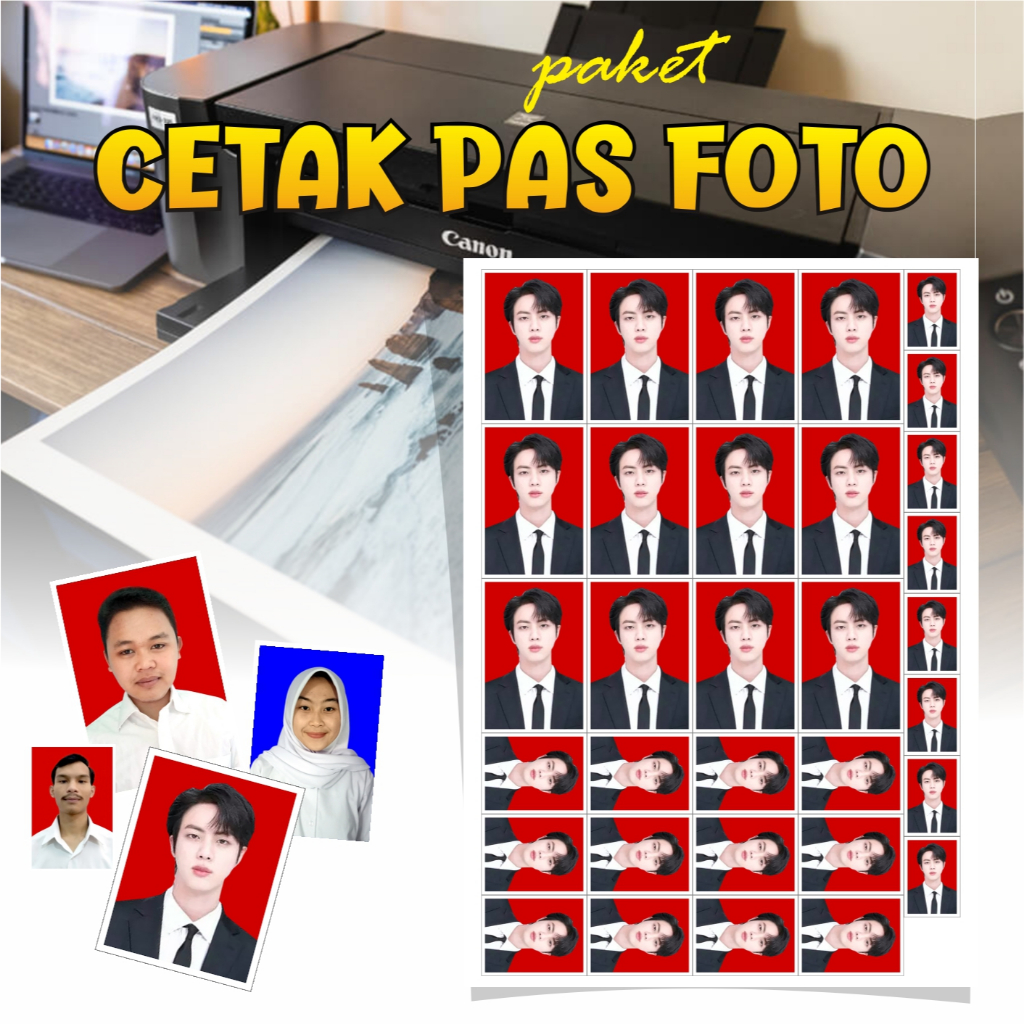 Cetak Pas Foto Lamaran Kerja | Foto Nikah | Foto Sekolah | Edit Latar.
