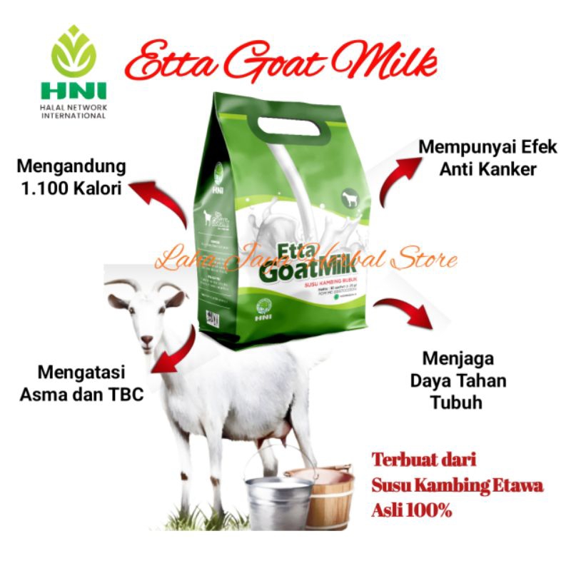 

Susu kambing Etawa HNI(Etta goat milk) isi 10 sachet