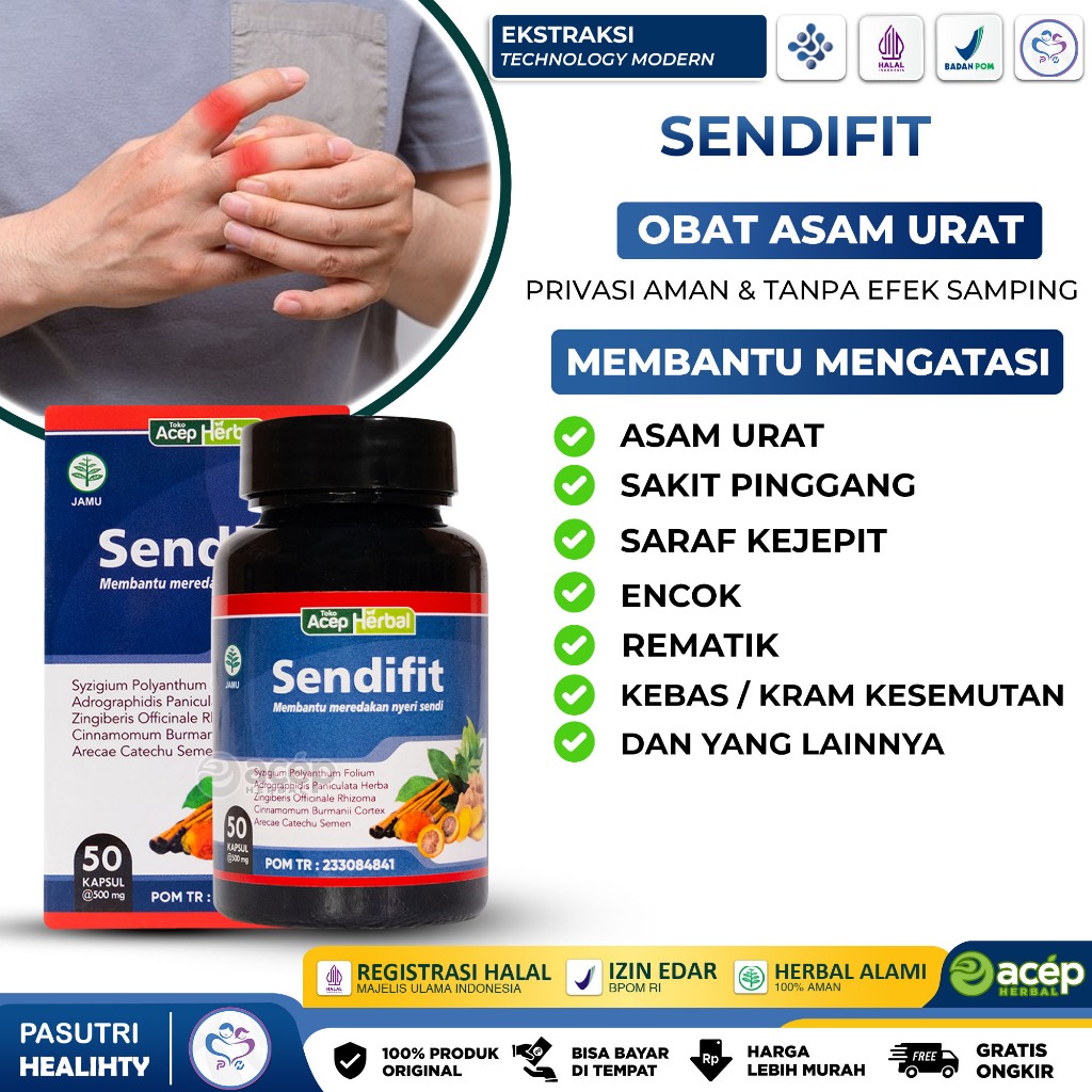 Sendifit - Obat Asam Urat Rematik, Obat Nyeri Sendi, Sakit Tulang Belakang, Nyeri Sendi Tulang Lutut