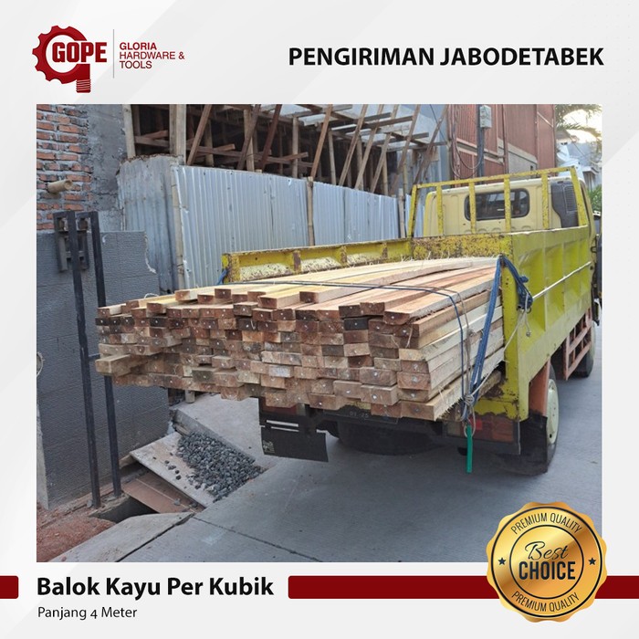 Balok Kayu Meranti Kamper Panjang 4 Meter Per 1 Kubik