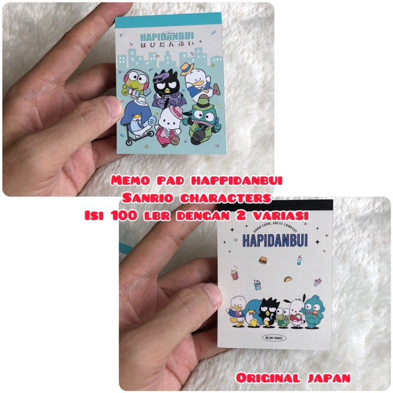 

memo pad hapidanbui sanrio original japan