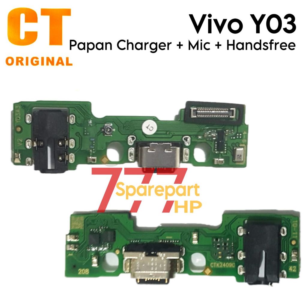 Papan Konektor PCB Charger Mic + Handsfree Vivo Y03 / V2332 - Flexible Flexibel Fleksibel Fleksible 