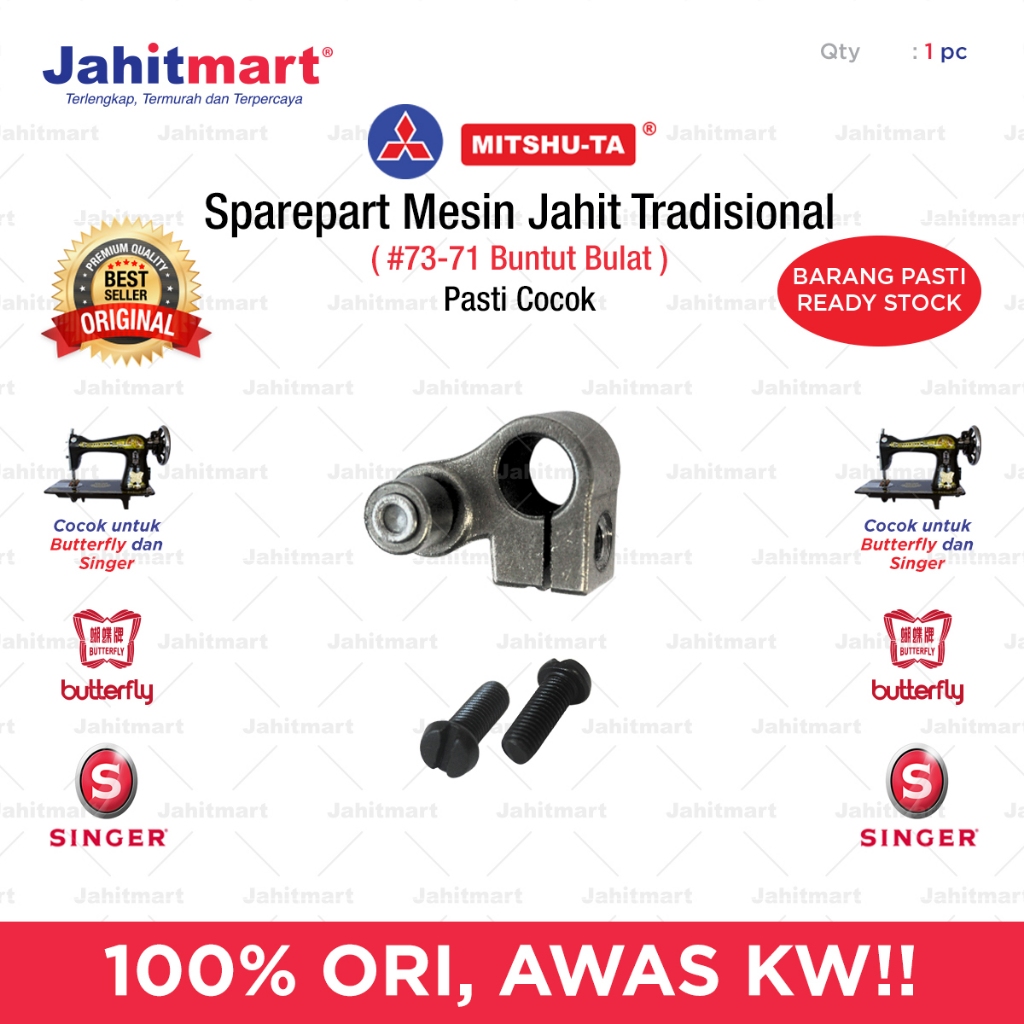 Buntut Bulat #73-71 Setelan Gigi Mesin Jahit Tradisional / Sparepart Mesin Jahit Turun Naik 15CL (Kl