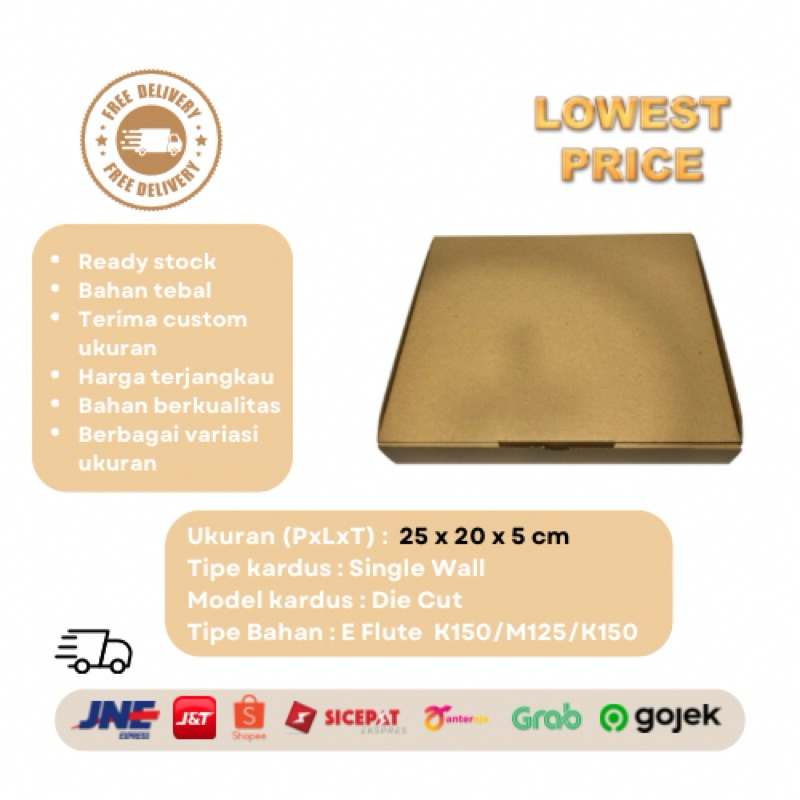 

Kardus Uk 25 x 20 x 5 CM Die Cut