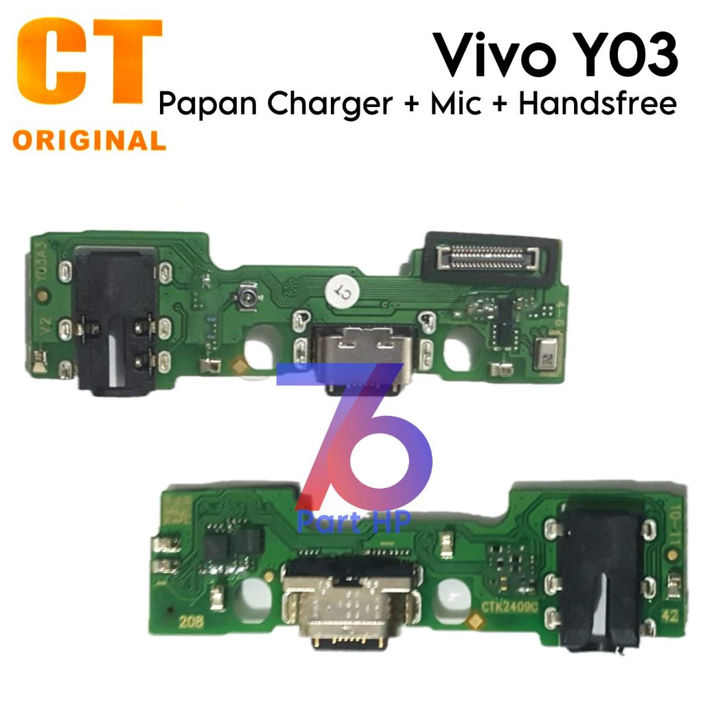 Papan Konektor PCB Charger Mic + Handsfree Vivo Y03 / V2332 - Flexible Flexibel Fleksibel Fleksible 