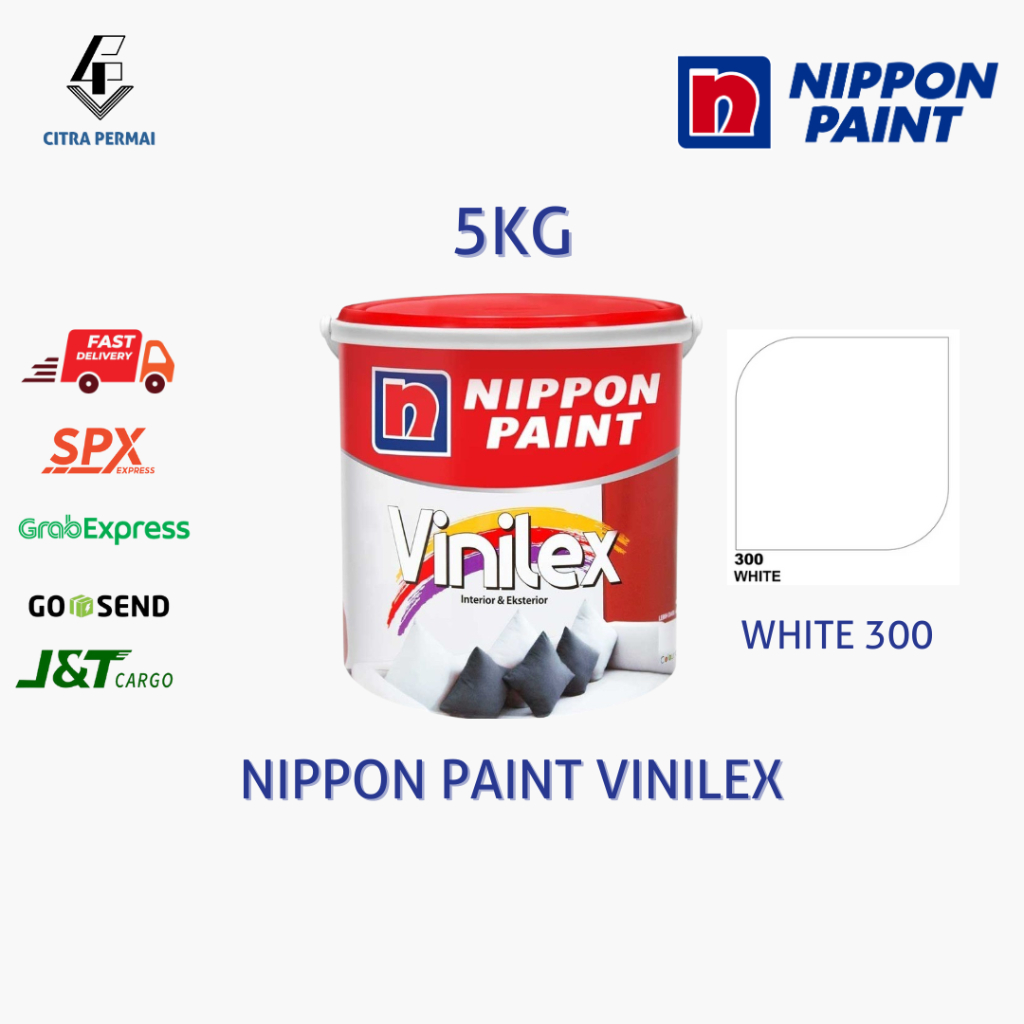 NIPPON PAINT CAT TEMBOK VINILEX WHITE 300 5KG / CAT TEMBOK NIPPON PAINT / CAT TEMBOK PUTIH / CAT TEM