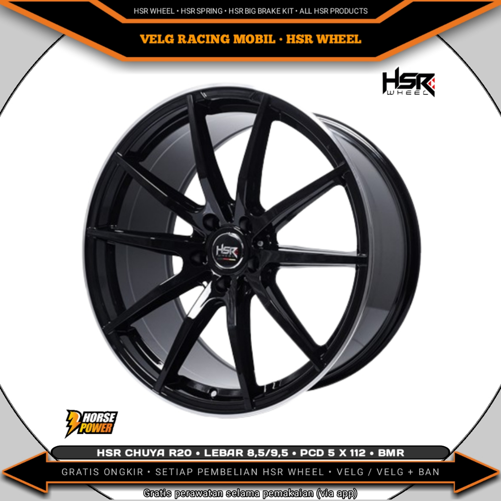 Velg R20 • Mobil 5 Baut Roda • Lebar Belakang • Single Pcd 5 x 112 • Hsr Chuya