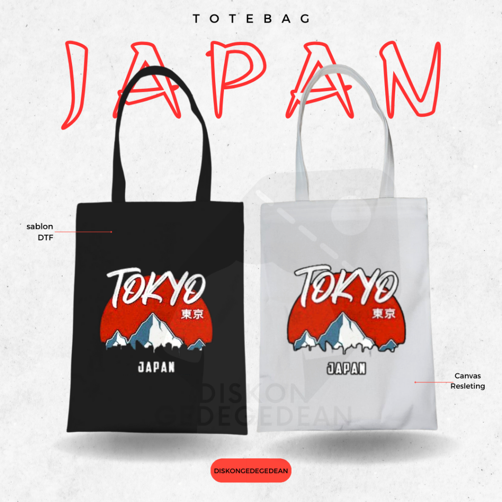

Diskongedegedean Totebag Japan Souvenir Tas Oleh Oleh Japan Kanvas Resleting 3