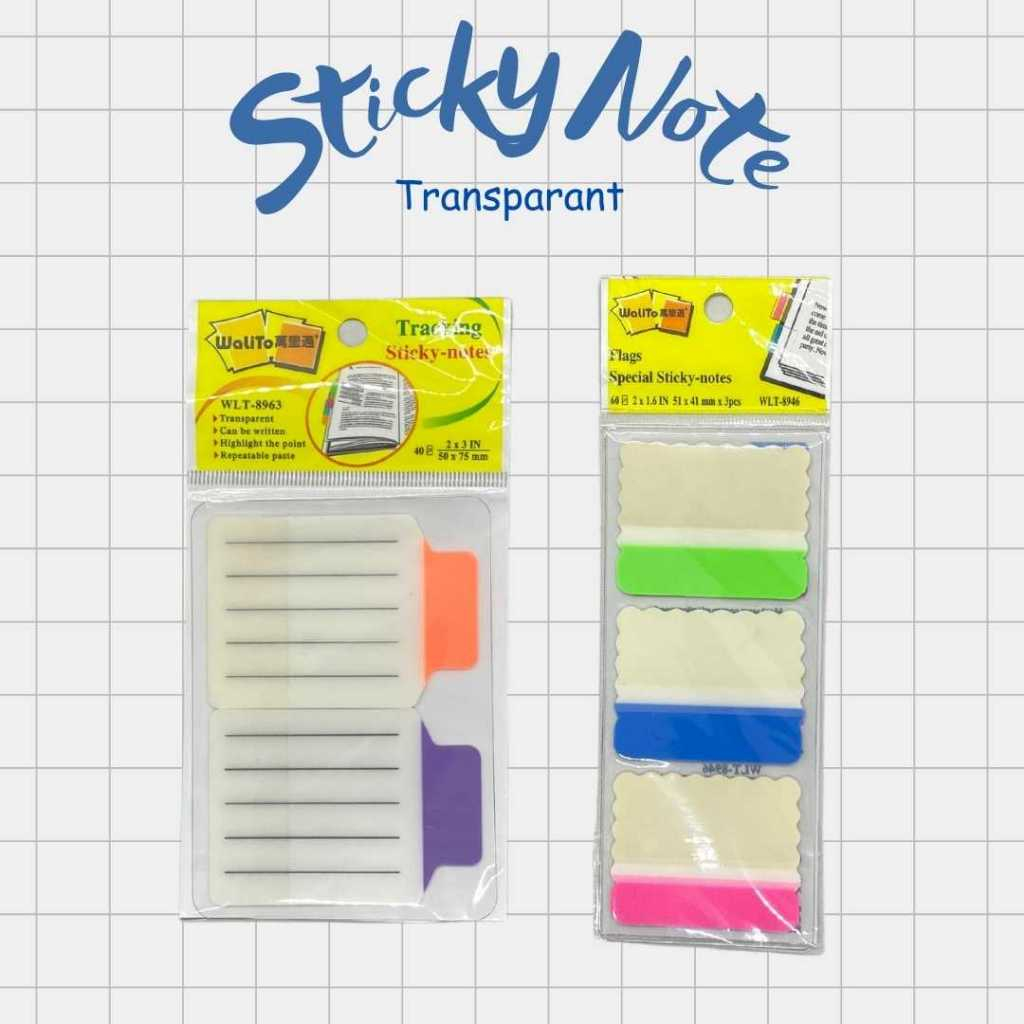 

Sticky Note Memo Tempel Bentuk Polos Transparant Walito