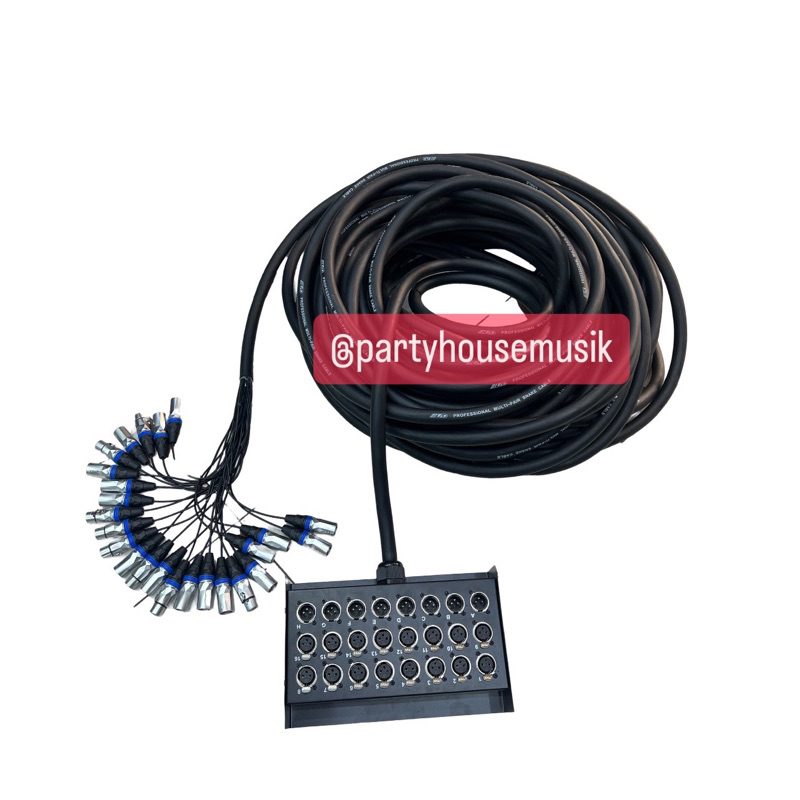 snake kabel 24 channel 16 channel input 8 channel output panjang 75 meter . snake 16 in 8 out 75 met