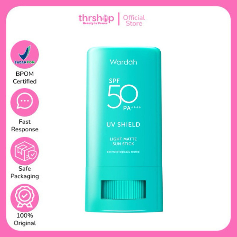 Wardah UV Shield Light Matte Sun Stick SPF 50 PA+++ 22g | Sunscreen Stik | Murah
