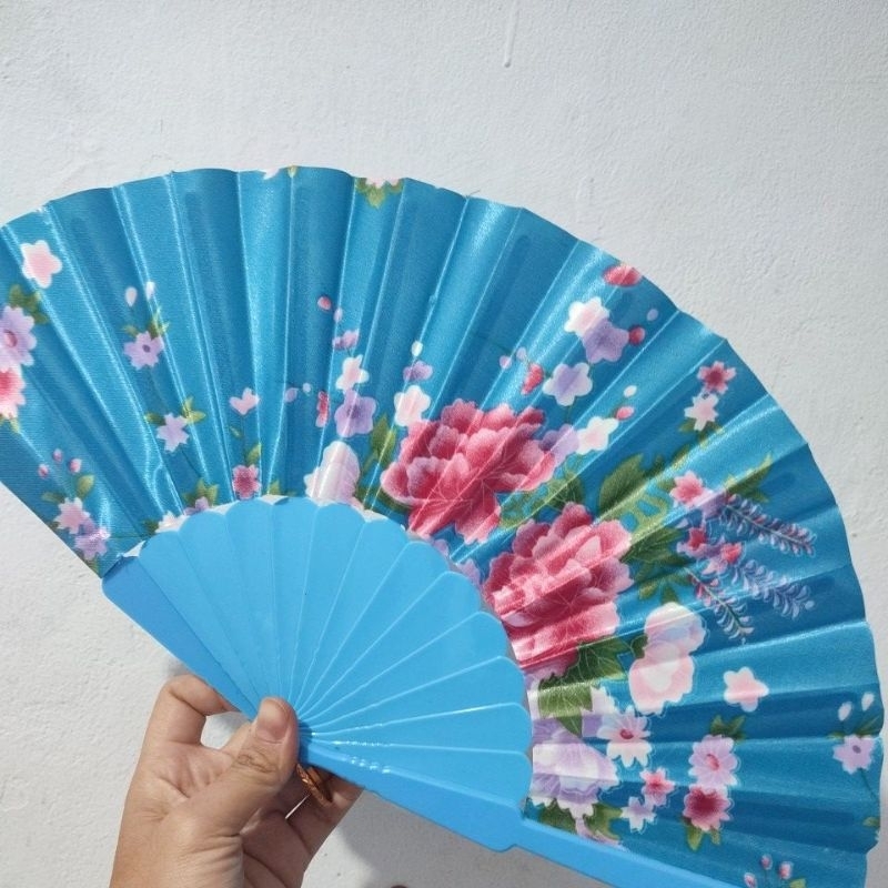 12 pcs SOUVENIR KIPAS SATIN / KIPAS TANGAN LIPAT / KIPAS PESTA / KIPAS TARI
