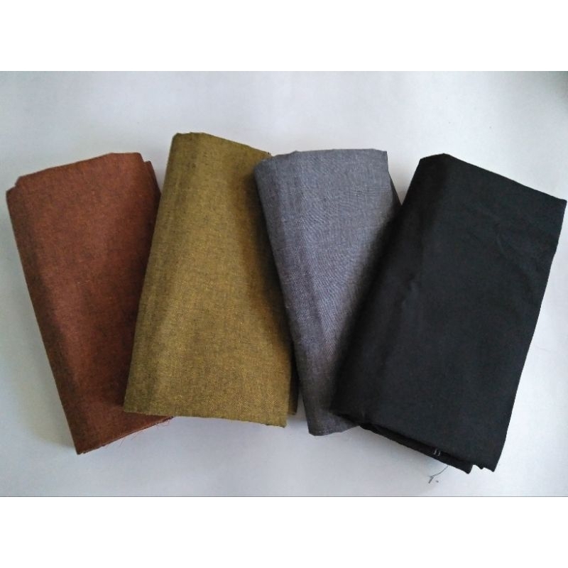 Kain Tenun polos tenun lurik  - Hitam, abu coklat polos