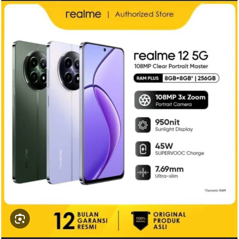 Hp REALME 12 5G RAM 8+8/256GB RESMI