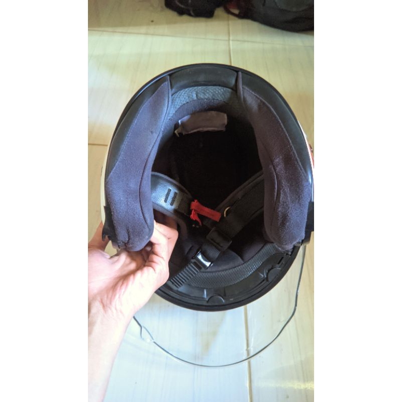 Helm Kyt Kyoto putih bekas mulus