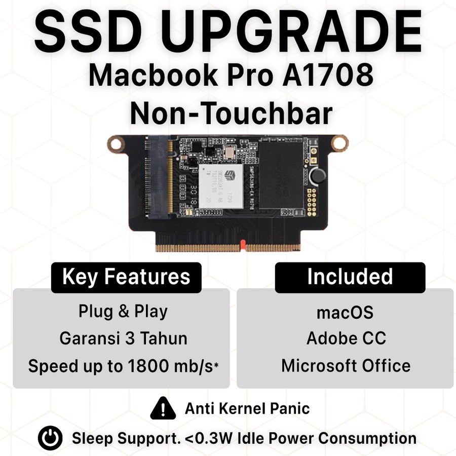 SSD Macbook 512GB/1TB Macbook Pro 2016 2017  A1708 Non Touchbar Function Key
