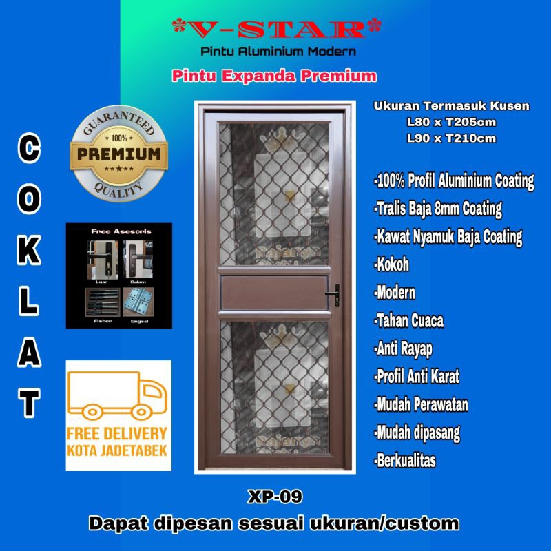 Pintu Expanda Tralis Anti Nyamuk Aluminium Premium XP09