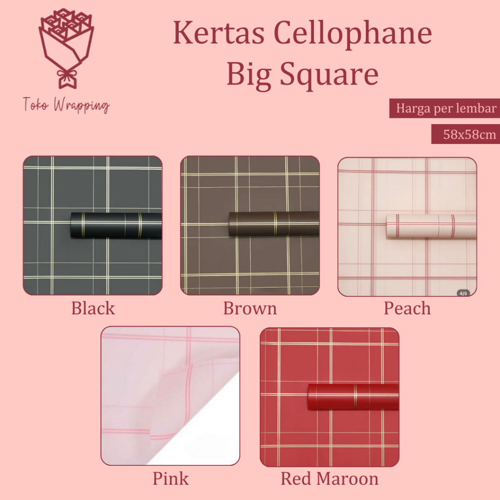 

Kertas Cellophane Bucket Bunga [Big Square] Flower Wrapping Paper Celophane / Krtas Buket Chellophane untuk Bouquet Snack Uang Wisuda