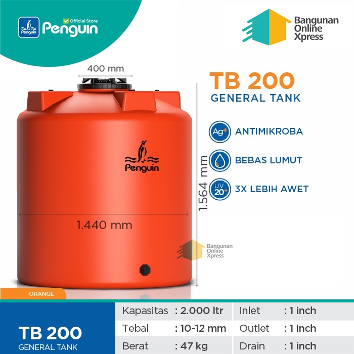 TANGKI AIR / TOREN / TANDON PENGUIN TB200 (2000 LITER)