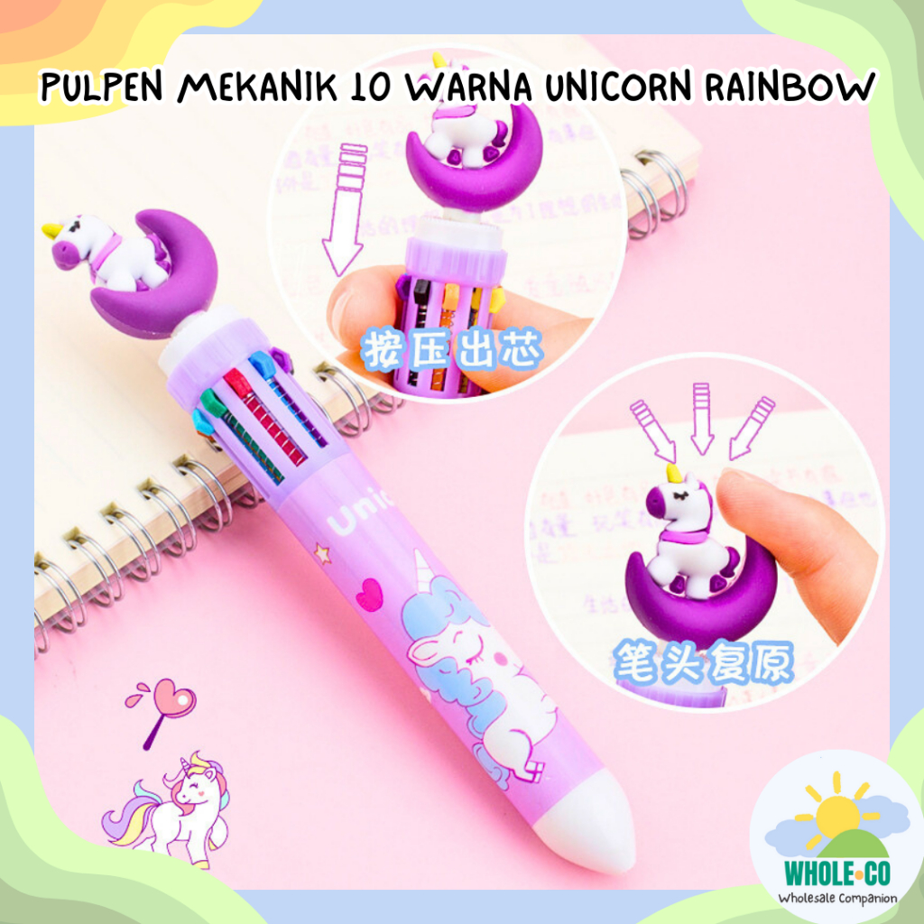 

Pulpen Mekanik 10 Warna Unicorn Rainbow Premium Pastel Pelangi Cetek Unik Lucu Imut Termurah Grosir Cod