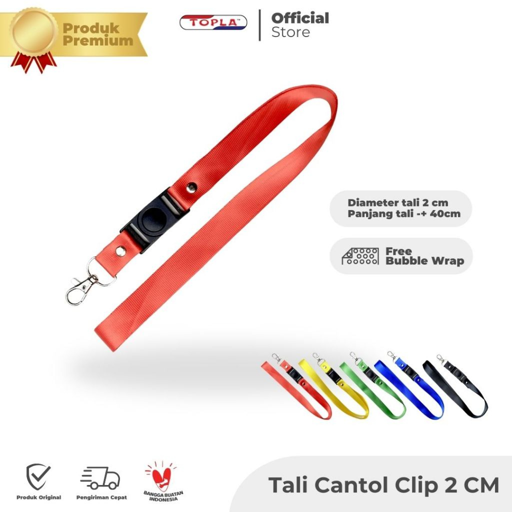 

Tali Cantol ID Card Lanyard TOPLA ukuran tali 2 CM