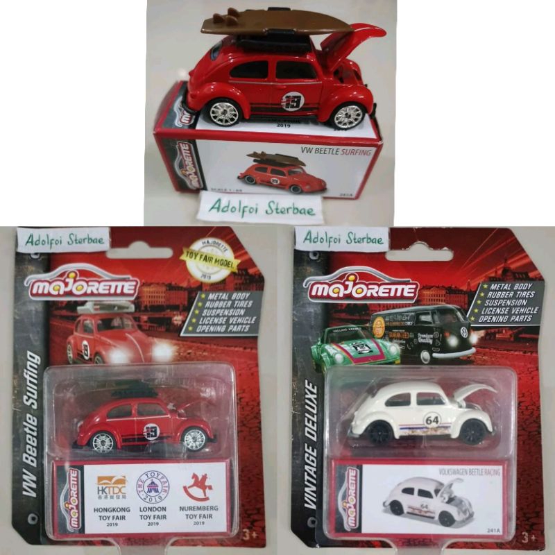 majorette vintage deluxe Volkswagen vw beetle racing surfing 64 surf board open parts open hood meta