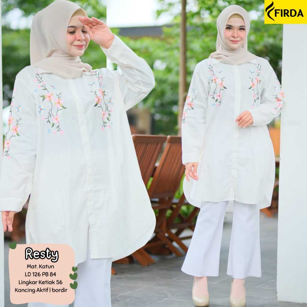 TUNIK JUMBO WANITA SIZE XXL MOTIF BORDIR KEKINIAN PAKAIAN WANITA BAJU ATASAN LENGAN PANJANG TERBARU