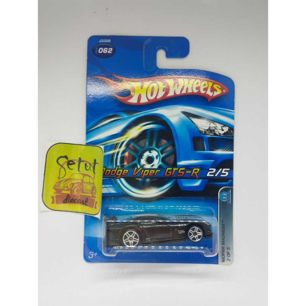 HOT WHEELS HOTWHEELS DODGE VIPER GTS-R HITAM BLACK BLUE CARD