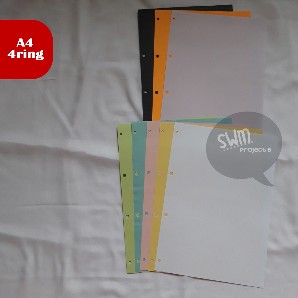 

A4 4ring - isi binder refill loose leaf kertas file filler color warna polos bergaris kotak titik