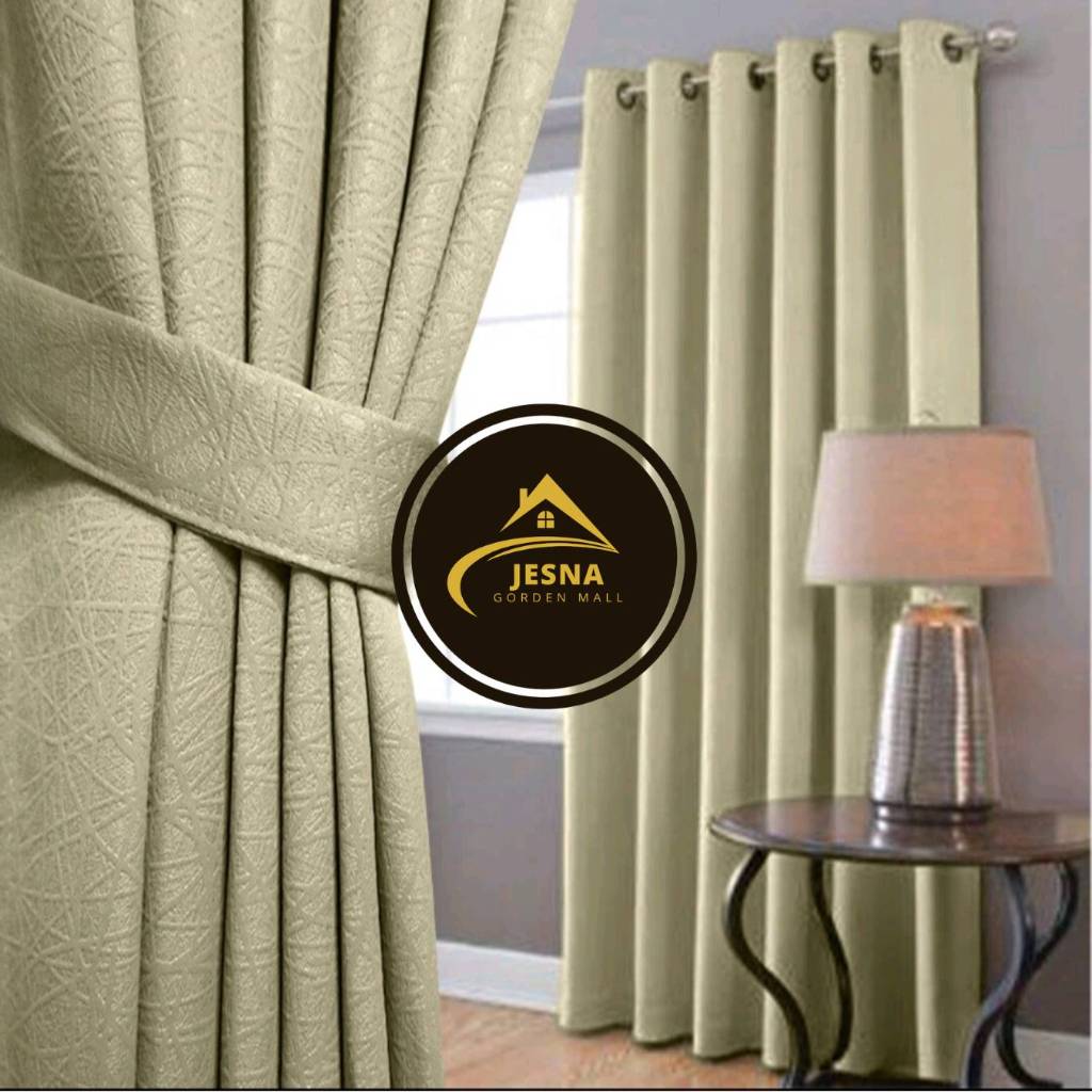 GRAB GORDEN JENDELA TIRAI PINTU MINIMALIS BLACKOUT SUPER TEBAL 12 SMOKRING EMBOS POLOS VITRASE